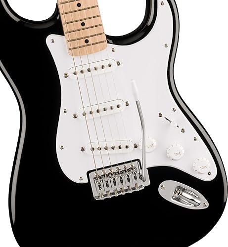 Miniatura 3 de Squire Sonic Stratocaster - Guitarra eléctrica, negro, diapasón de arce, golpeador blanco
