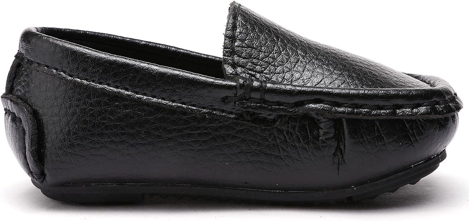  | Minibella Toddler Boys Soft Slip On Loafers Comfort Boat Oxford Dress Flat Shoes | Loafers
