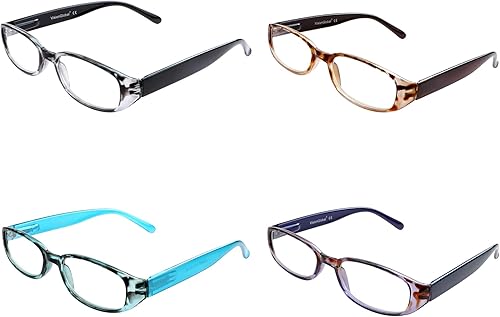 Miniatura 6 de VisionGlobal 4 Pairs5 Pairs Reading Glasses with Spring Hinge, Blue Light Blocking Glasses for WomenMen