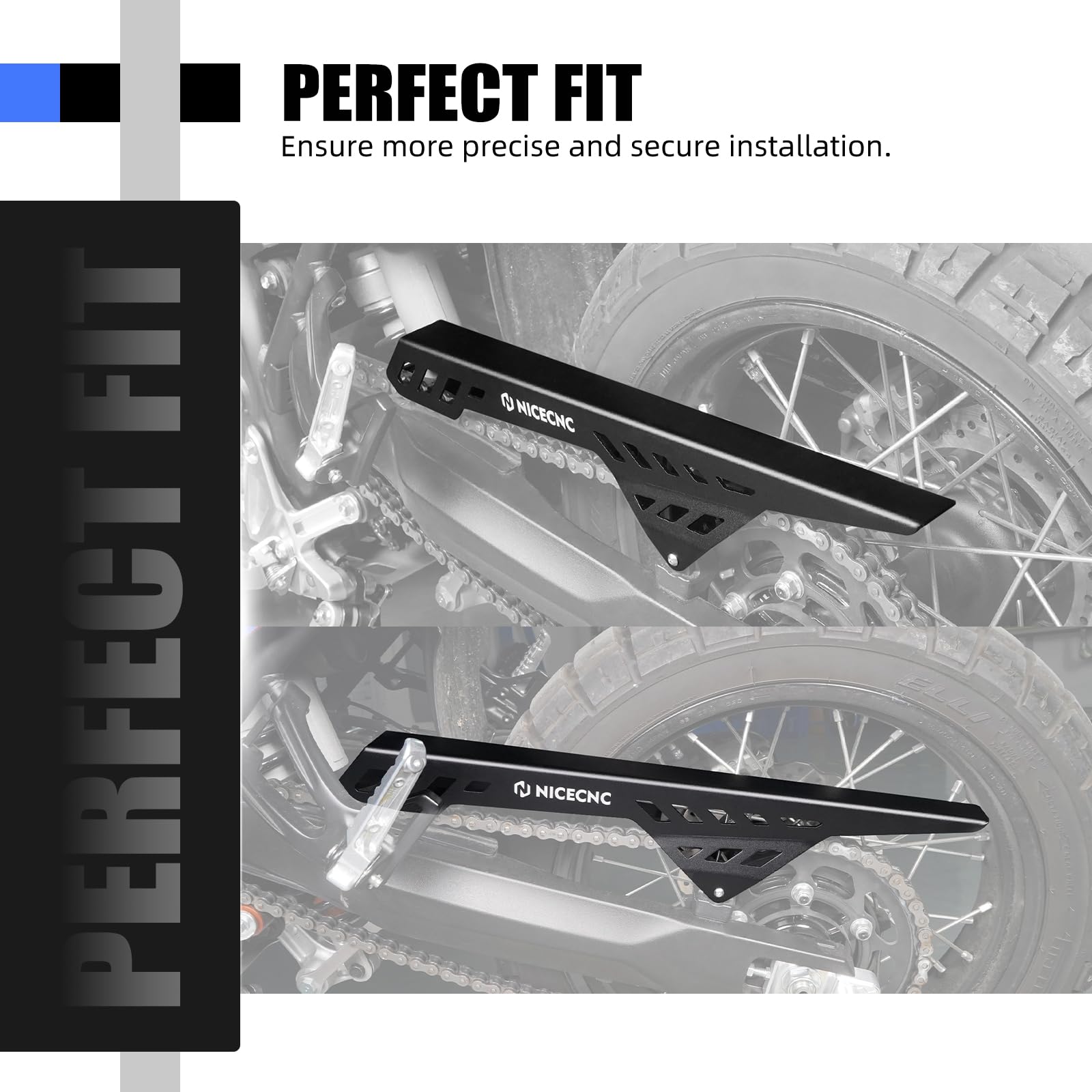 NICECNC Paracatena posteriore nero compatibile con Yamaha XTZ 700/Tenere 700 2019 2020 2021 2022 2023 2024 Compatibile con Tenere 700 Rally Edition 2020 2021 2022 2023 2024 Vedi montaggio