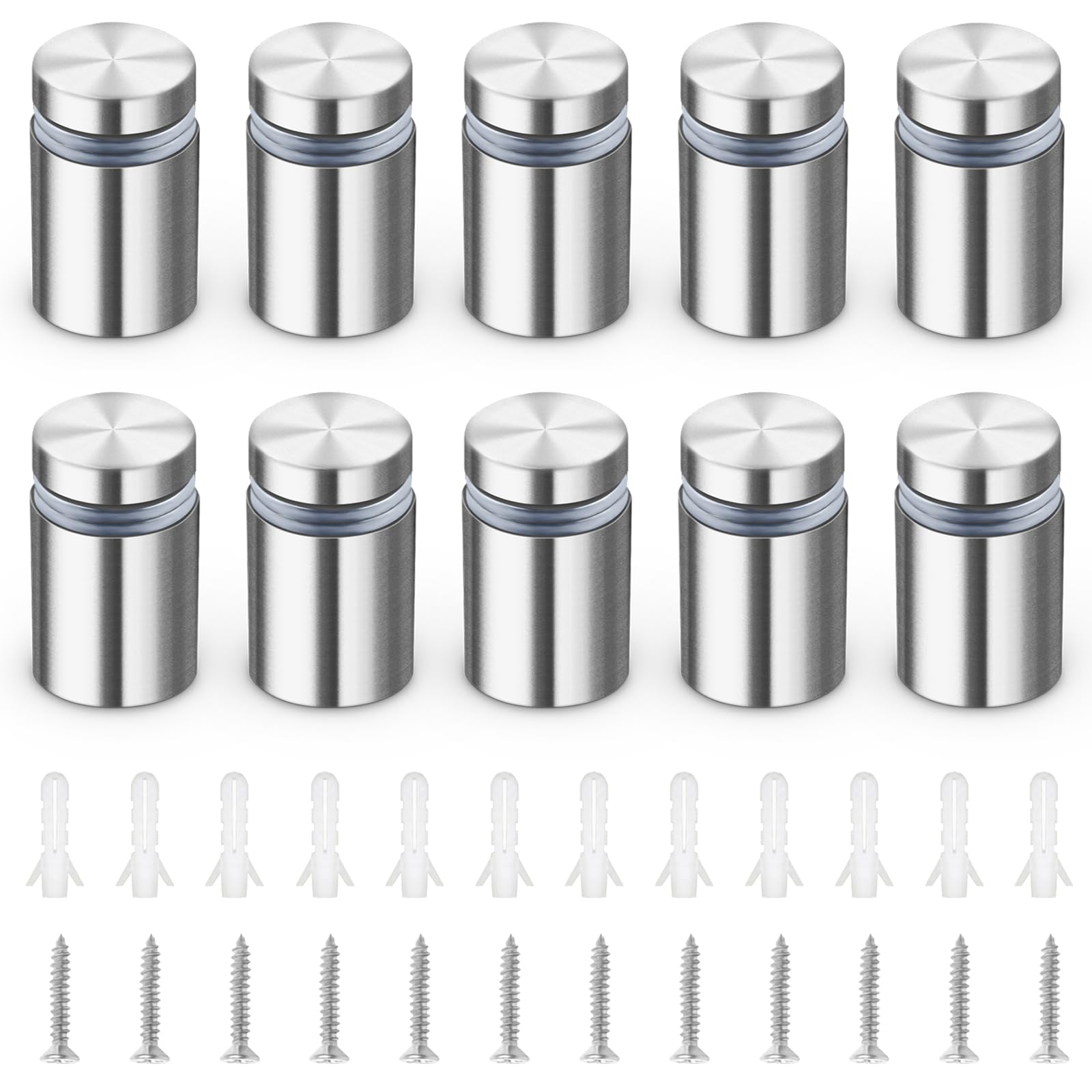 20pcs Glass Sign Fixings Standoff Bolt Stainless Steel (16x20mm)