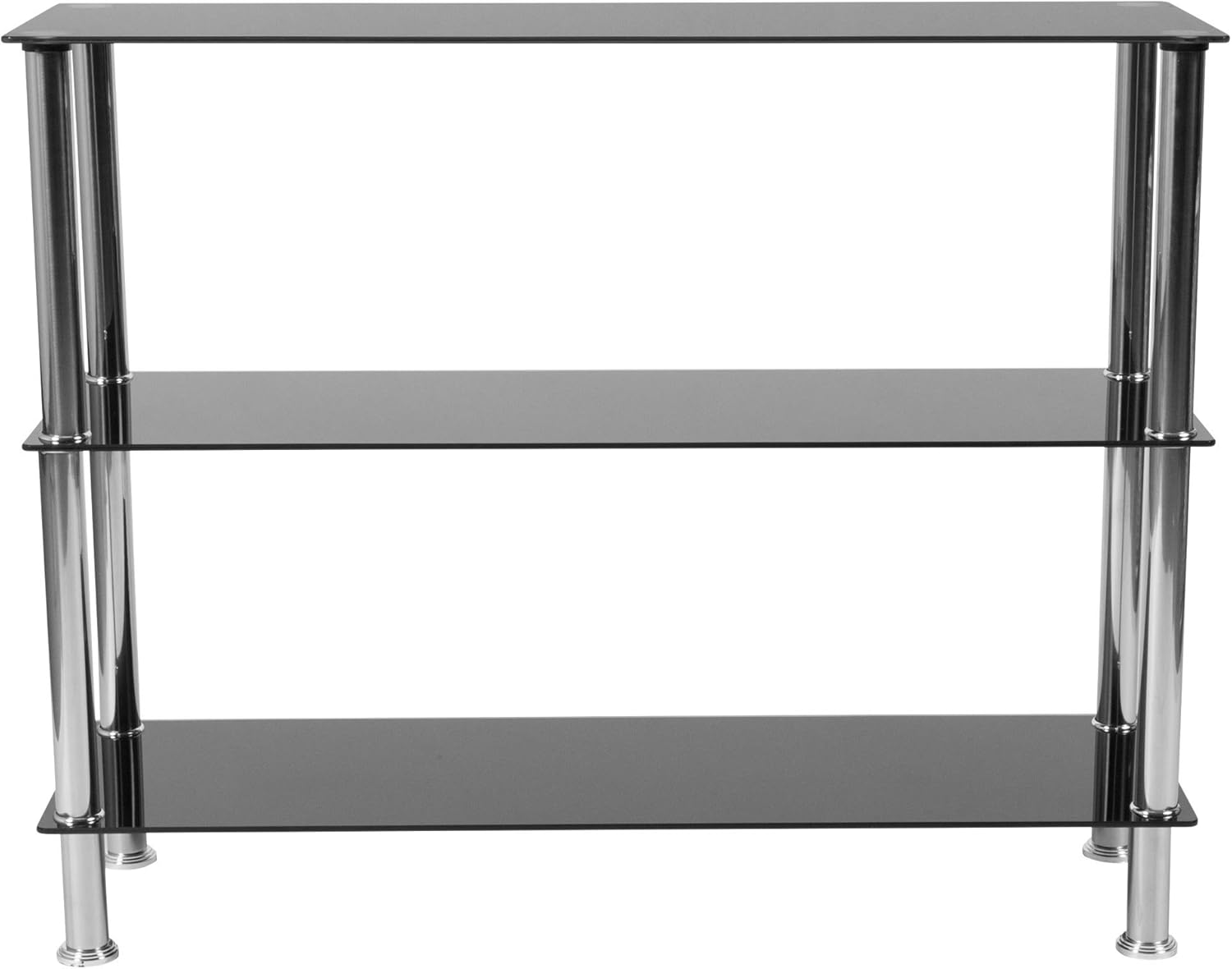 TableTop King HG112354GG Riverside 2 Shelf Black Glass