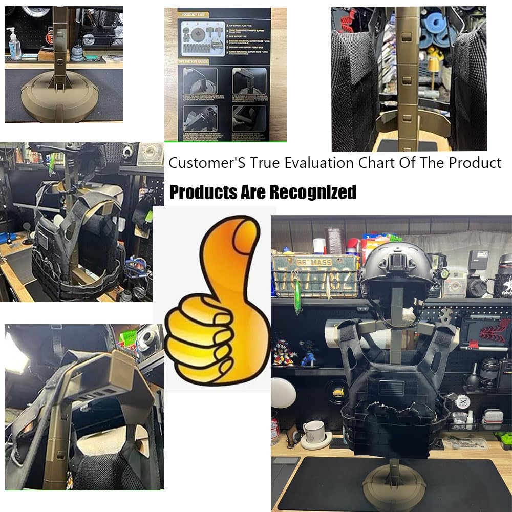 JXQAZC Armor Stand, Tactical Gear Stand Adjustable Vest and Helmet Holder Solid Sturdy Display Stand Nylon Fibegear Stand for Police and Duty Gear Rack
