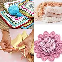 Vista 4 de Juego de 40 ganchos de ganchillo de doble extremo, incluye 10 agujas de ganchillo de aluminio dorado, 10 anillos de marcadores de ganchillo