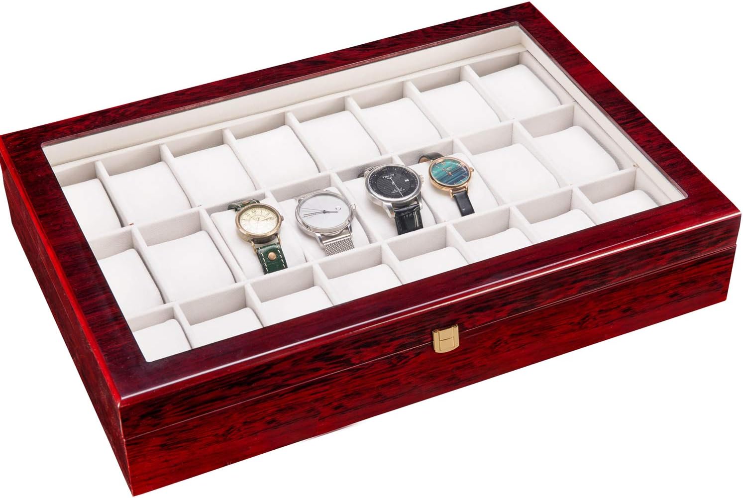 FindingKing 18pc Black Watch Travel Tray Showcase Display