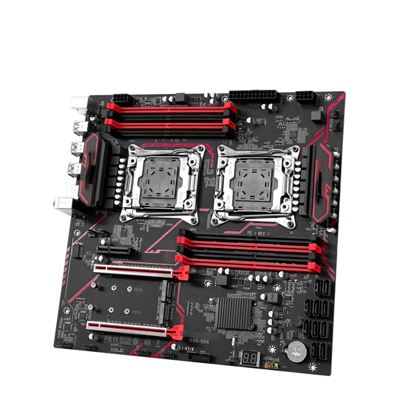 Scheda Madre Fit for JGINYUE X99 Dual CPU LGA 2011-3 Supporto Xeon E5 V3 V4 Memoria DDR4 Otto canali Doppio chipset X99-9D4 Motherboard