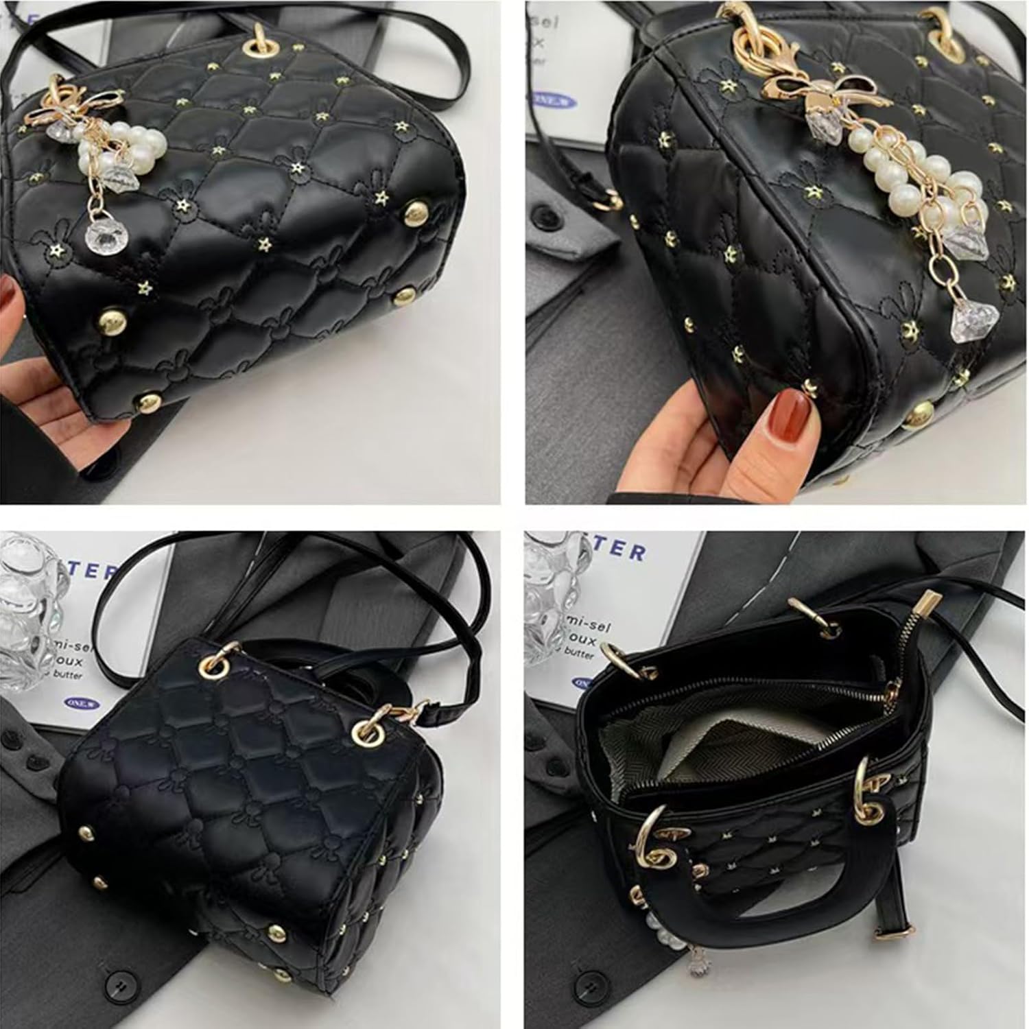 DISSONA Purses and Handbags for Women Fashion Ladies PU Patent Leather Top Handle Satchel Shoulder Tote Bags Crossbody - Image 5