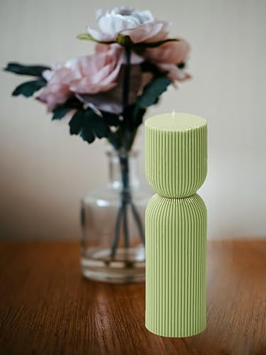 Miniatura 6 de TOPYS Moldes estéticos de pilar a rayas molde cilíndrico de vela de pilar alto torcido geométrico abstracto decorativo a rayas molde de silicona