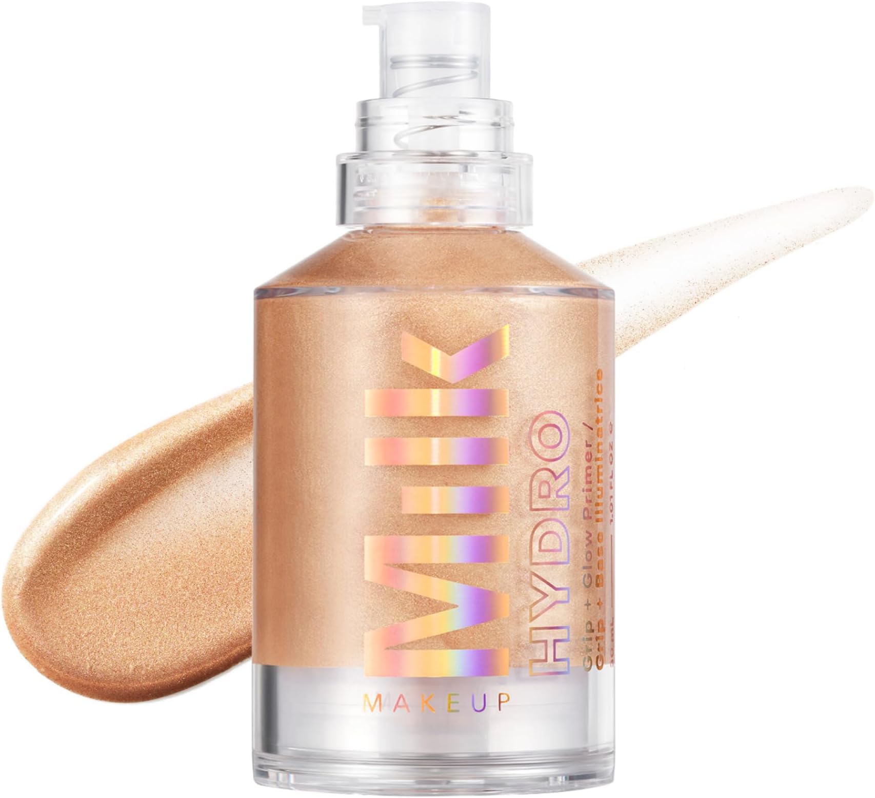 Hydro Grip + Glow Primer with Hyaluronic Acid – Illuminating Face Primer Grips Makeup for Up to 12 Hours – Silicone-Free, Hydrating Formula with Radiant, Golden Finish – 1 oz