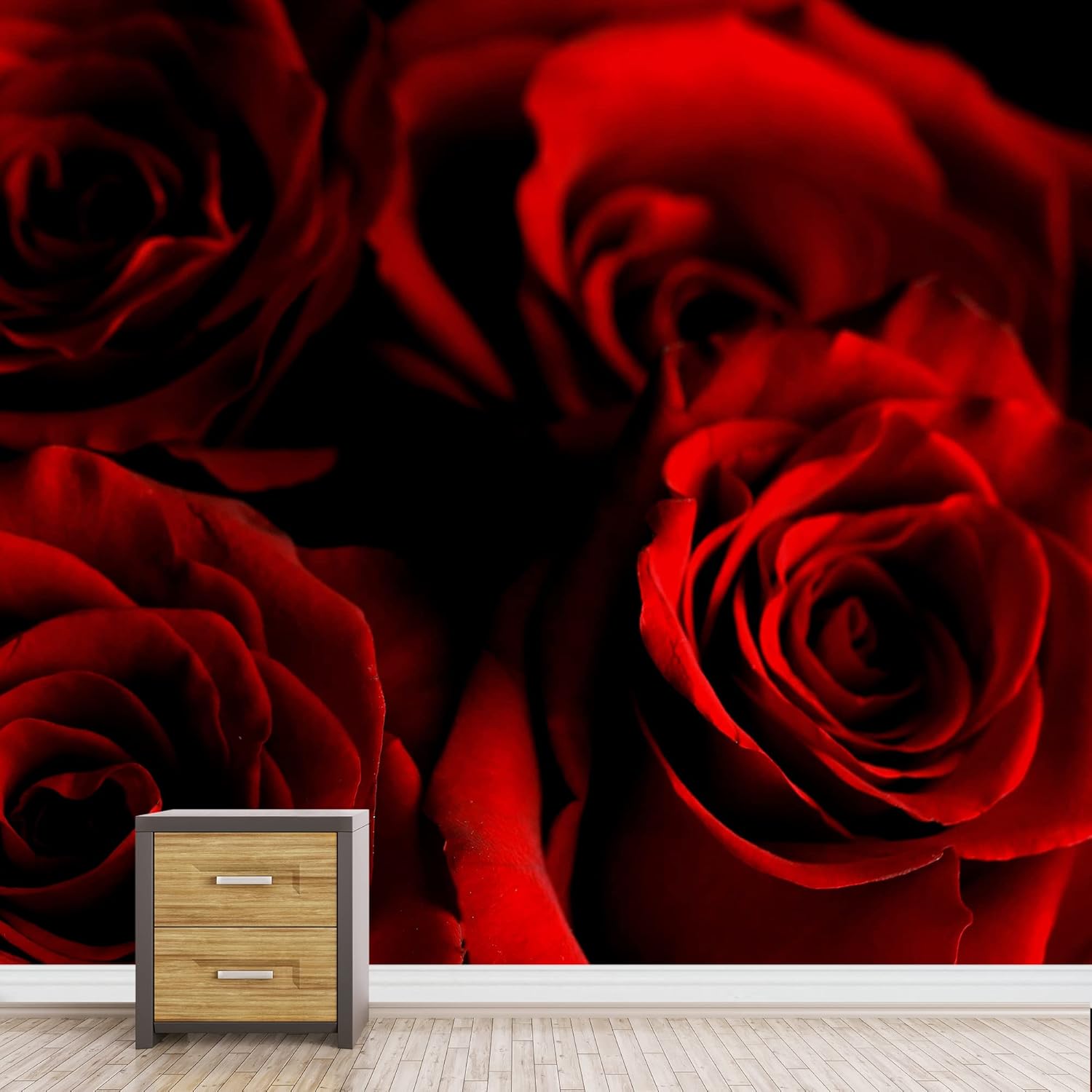 wall26 Removable Wall Sticker/Wall Mural High Contrast Vibrant Rose Flowers Nature Wilderness Photography Realism Decorative Botanical Relax/Calm Floral for Living Room, Bedroom, Office - 100"x144"