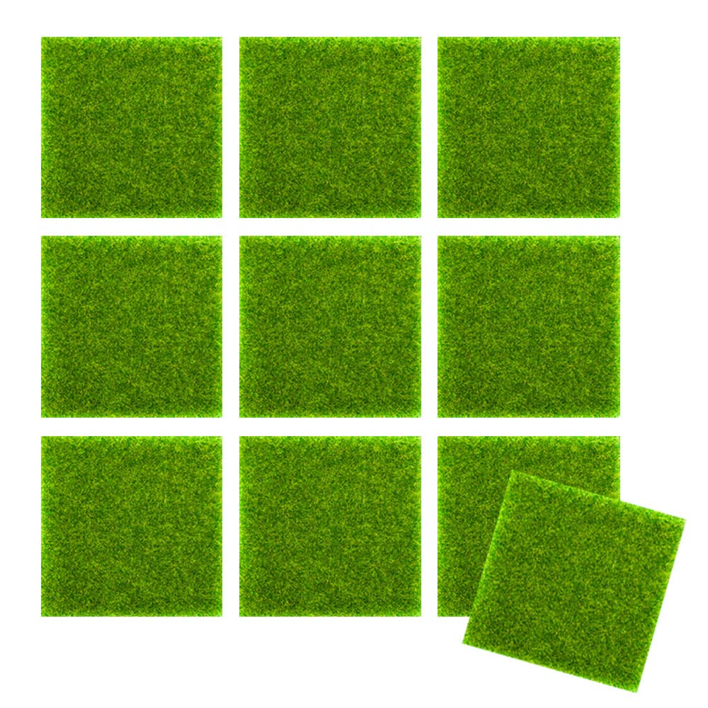 10 Pezzi Prato Sintetico 15x15 Cm - Erba Artificiale Per Miniature, Artigianato E Decorazioni - Foto 11