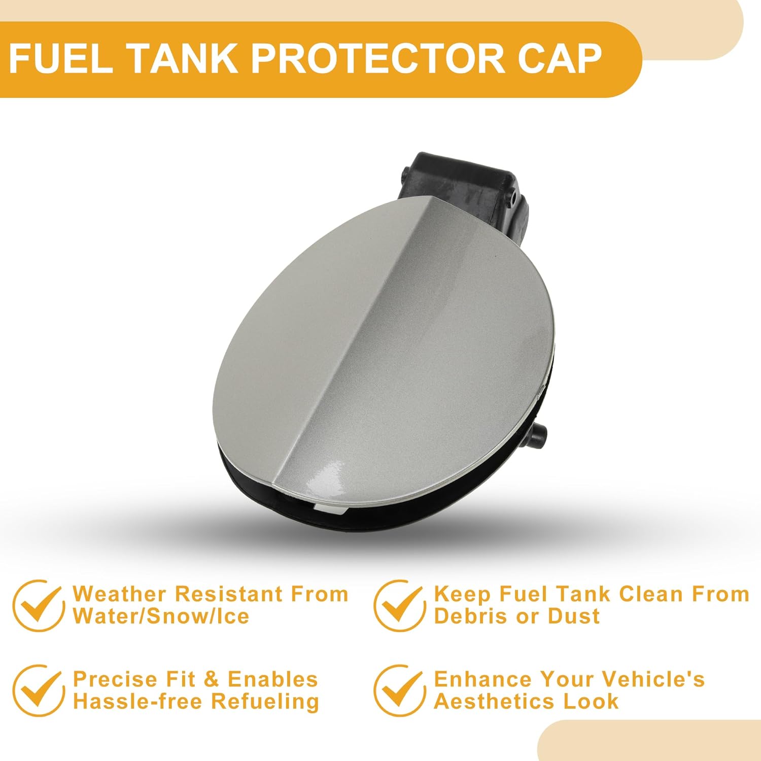 Fuel Tank Door Cap for Volkswagen CC 2006-2012 Fuel Filler Flap Cover Bolt Type No.3C8809857C Gold Tone ABS