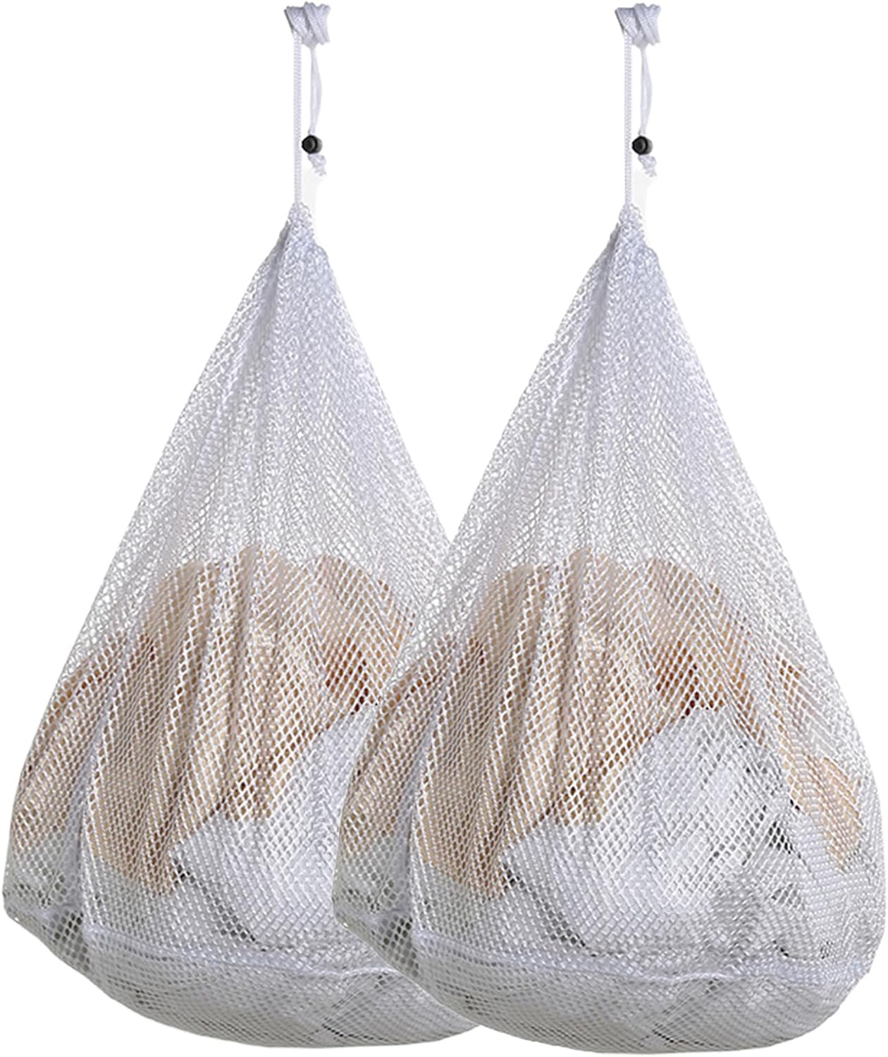 Multipurpose Large White Laundry Bags 31.5×23.6 Inch 2 Pack Meshes Drawstring Bags For Home And Travel Clothing Care Travel Laundry Bag