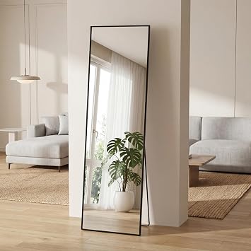 Sweetcrispy 55x15 Full Length Mirror, Standing Full Body Mirror, Black