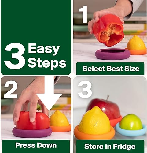 Miniatura 5 de Food Huggers Juego de 5 protectores de silicona reutilizables para alimentos., Autumn Harvest