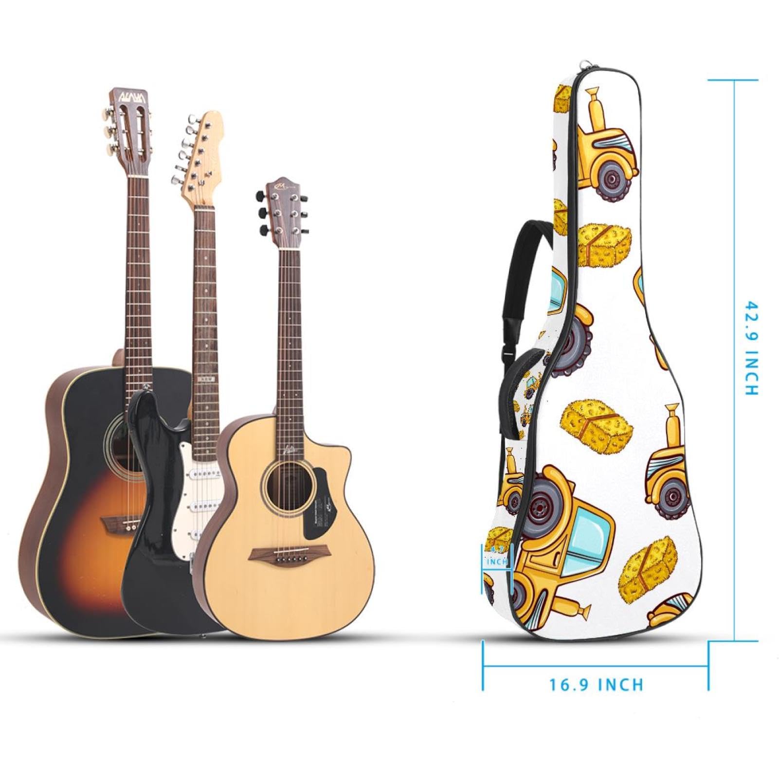 Torba na gitarę akustyczną wodoodporny plecak na gitarę grubo miękko wyściełany samochód klasyczna obudowa na gitarę, wielobarwny, 42.9x16.9x4.7 in, Organizer do torby