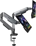 Fydeamer Single Monitor Arm, Heavy Duty Gas Spring Monitor Mount for 17-32 Inch Screens up to 19.8lbs, Full Motion Adjustable Monitor Desk Mount with VESA 75x75/100x100mm Compatibility, White