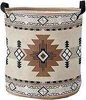 Vista 1 de Boho Western - Cesta de lavandería grande, bolsa plegable con asas de fácil transporte, canasta independiente plegable impermeable de 16.5 x 17