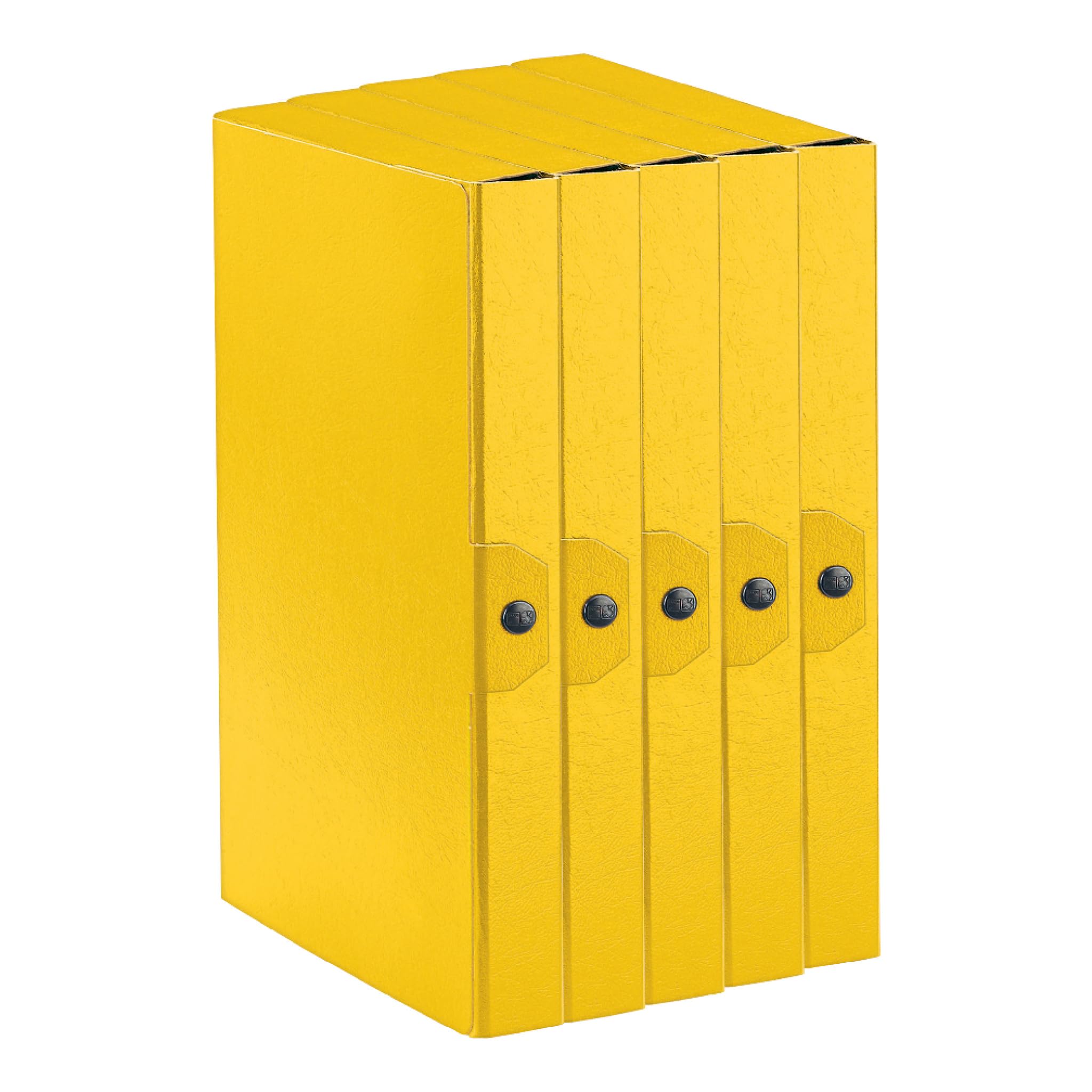 Esselte C24 EUROBOX 390324090 Project Folder for Filing, Button Closure, 25 x 35 cm, Spine 4 cm, Yellow, Pack of 5