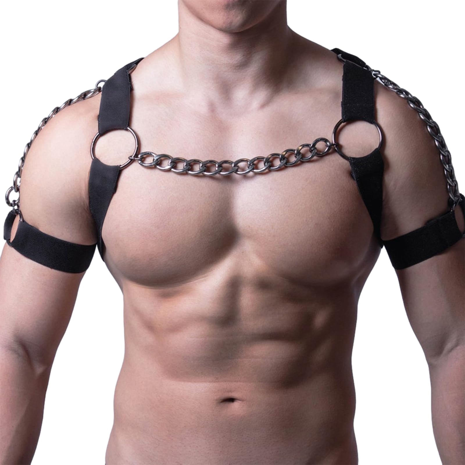 Storage Bag Unisex Elastic Band Armband Elastic Body Chest Harness Chain Strap Leathers Punk Chain Choker Men Chest Harness Nightclub Cosplay Costume Accessory Punk Men For Women Black Leathers Belt For Women Body Waist Chains