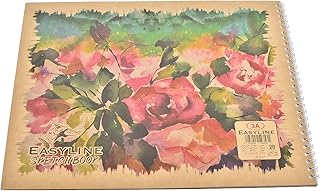 3A. Easy Line High Quality Spiral Sketch Book 20 White Sheets 80g 25 * 30cm Uniqe desing For Drawing, Panting,School,Home - Multi Color