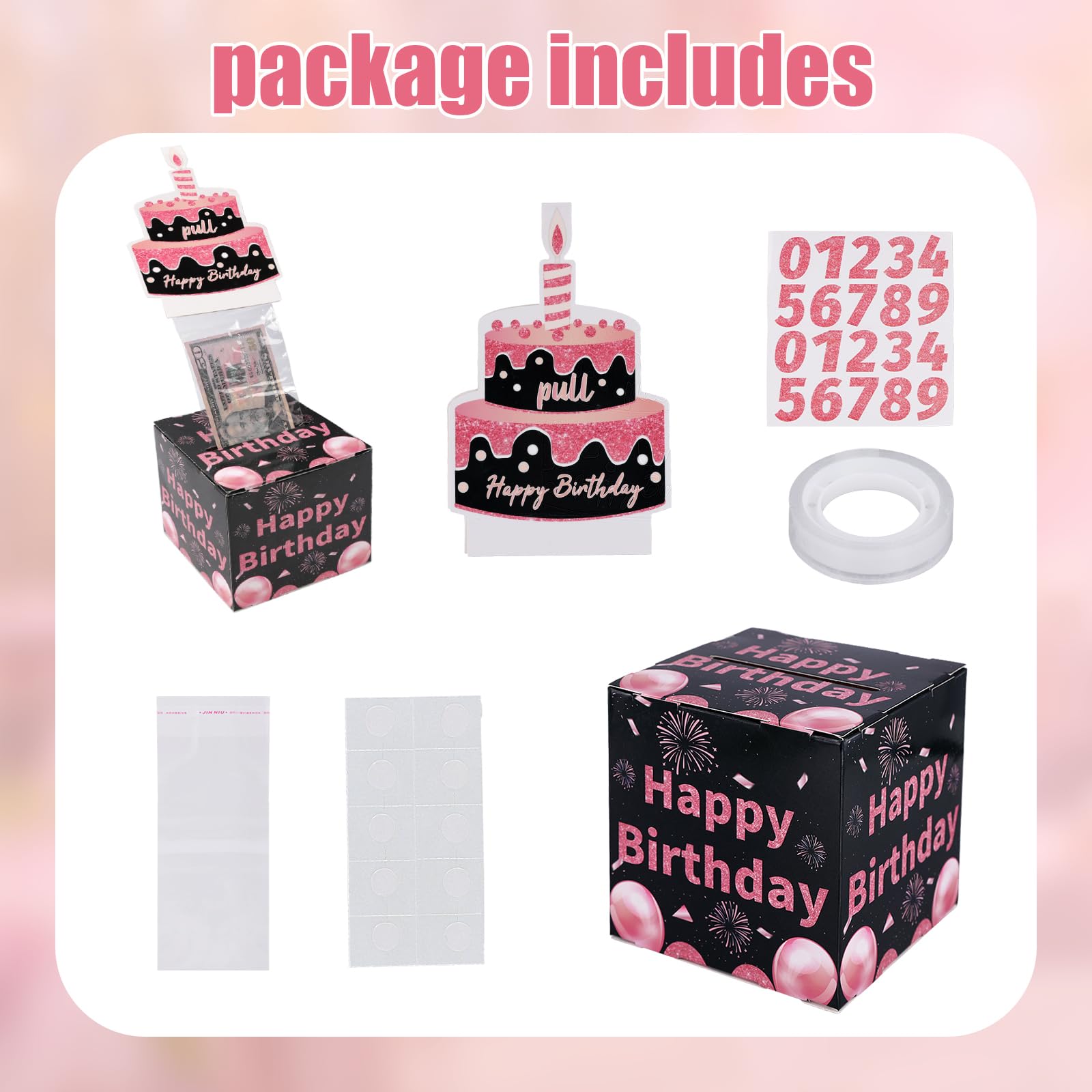 Tirelire D'anniversaire, Boîte à Billets Anniversaire Ballons Coffret Surprise Joyeux Anniversaire Coffret Cadeau Pour Femmes Et Hommes Décorations D'anniversaire (Ballon à Paillettes