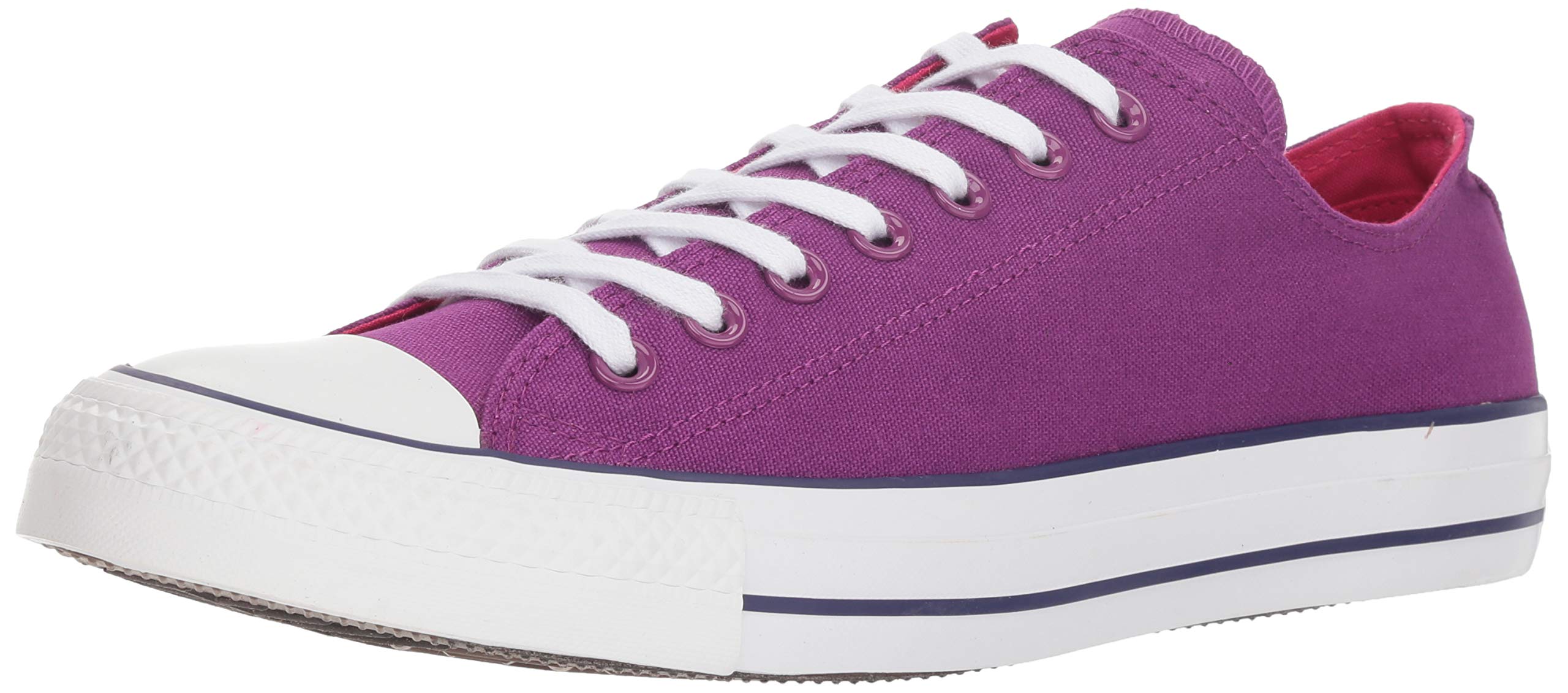 Converse UNISEX Chuck Taylor All Star 2018 Seasonal Low Top Sneaker, icon Violet/Pink pop/White, 3.5 M US