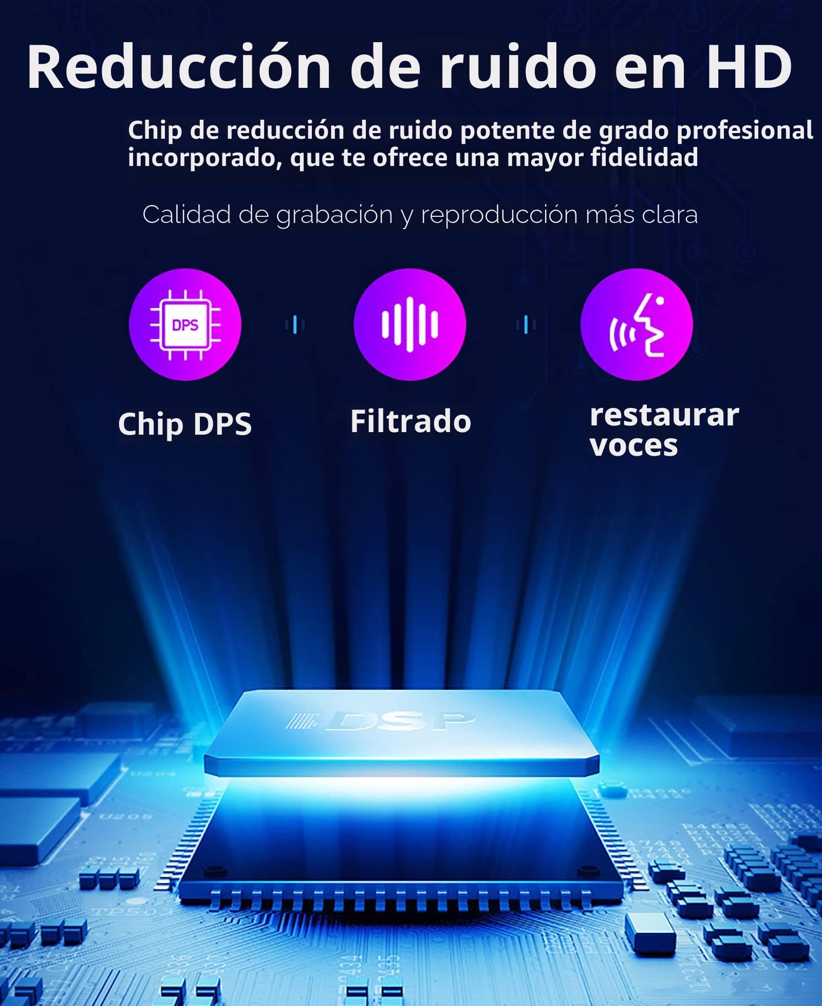 WANGCL grabadora de voz mini colgante, grabadora de audio activada digital profesional, 60 horas de espera, USB 8 GB con cancelación de ruido