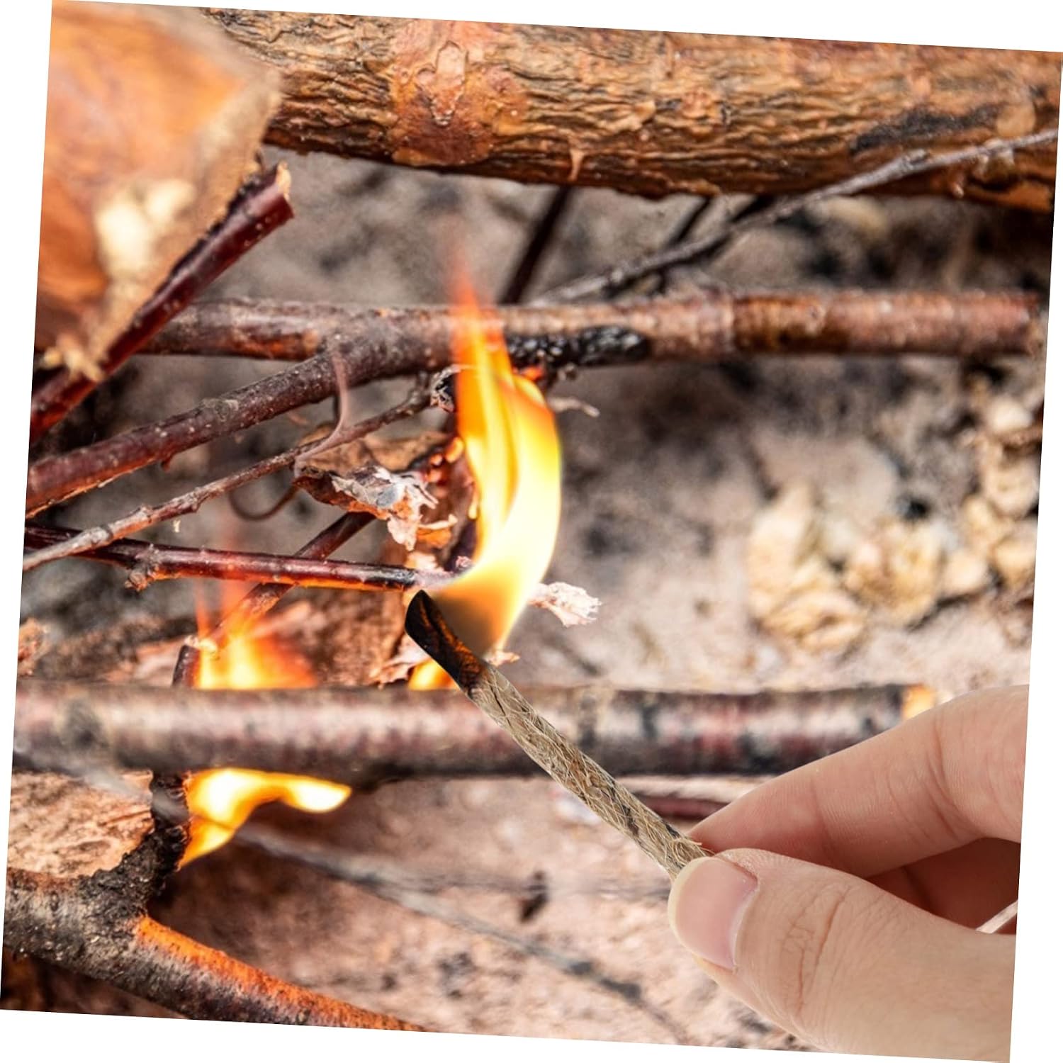 Milisten 20pcs Flint Fire Starter Tool Travel Outdoor Fire Tool Hemp Rope Camping Survival Supplies
