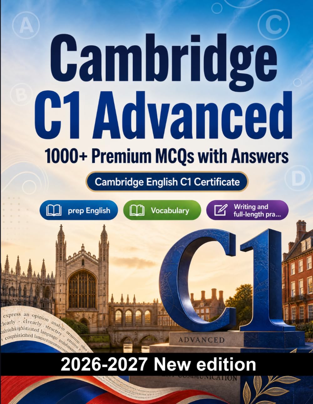 Cambridge C1 Advanced : 1000 MCQ with Answers: Language test prep English: Reading, Vocabulary, Writing, Spelling, Exam format and written drills to pass the official language certificate