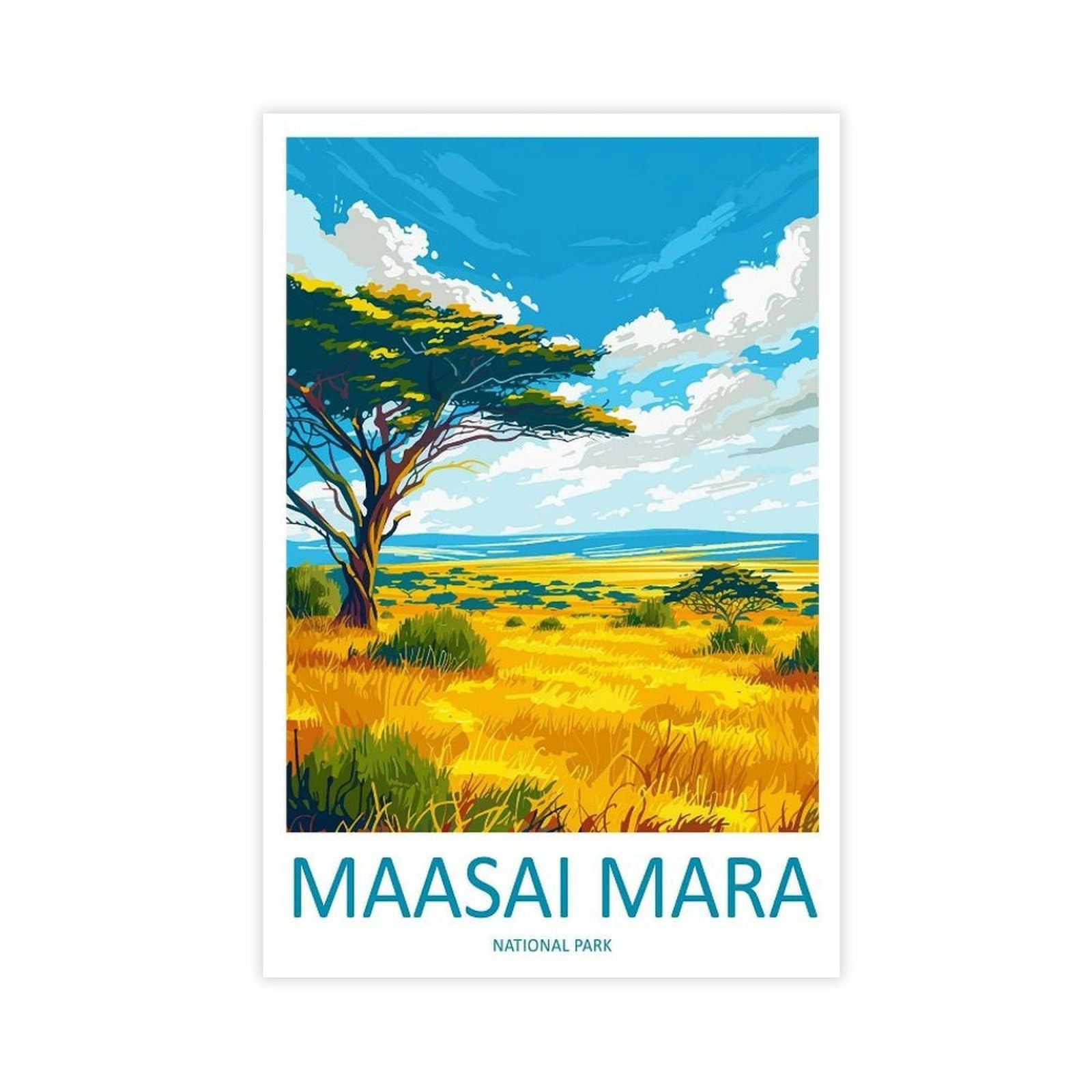 QOGDAF Masai Mara Travel Kenya Canvas Poster Wall Art Decor Print Picture Paintings for Living Room Bedroom Decoration 12x18inch(30x45cm)