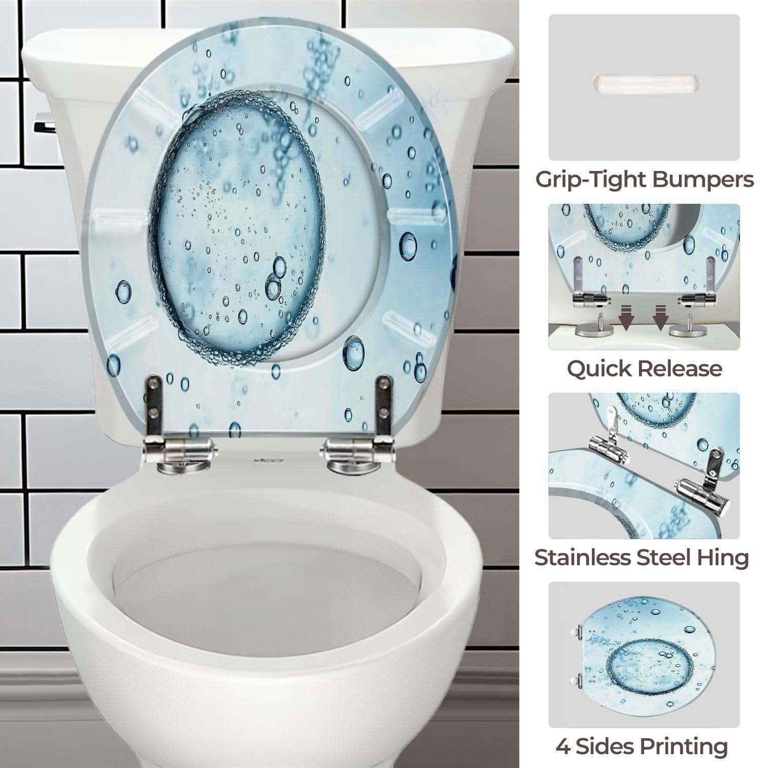 Sedile WC ovale con coperchio per il bagno