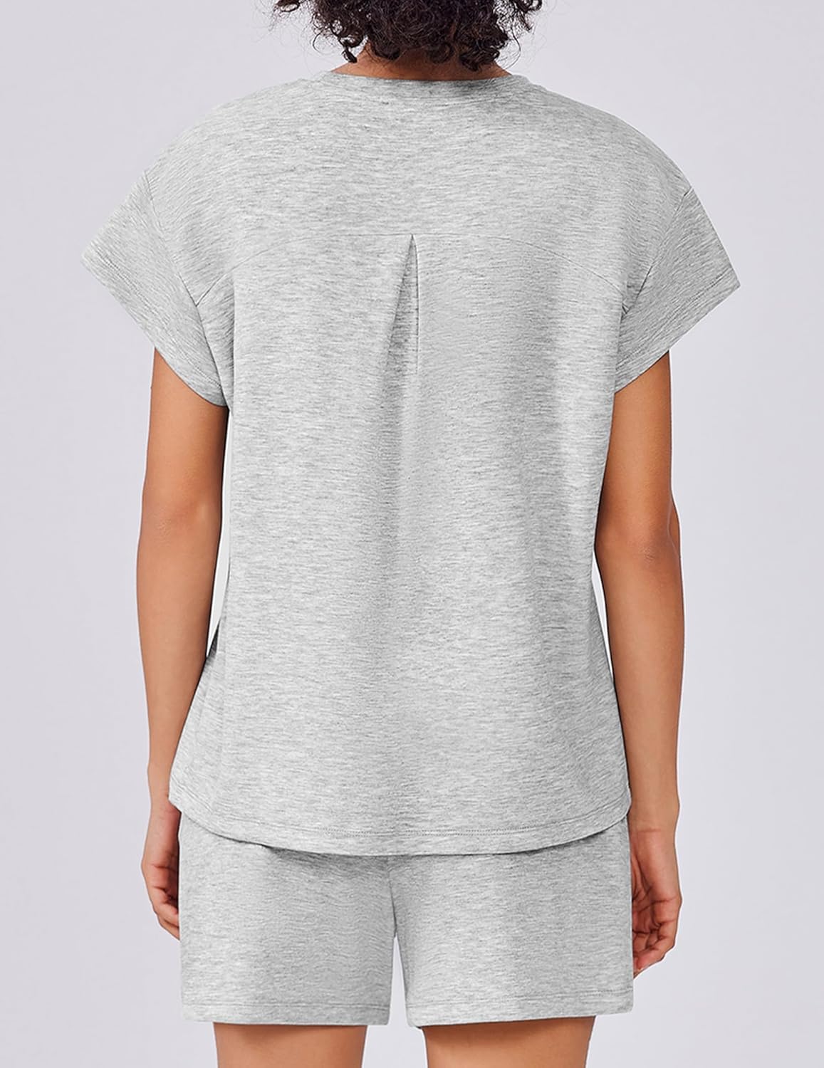 PINSPARK 2 Piece Sets for Women Summer Crewneck Matching Shorts Lounge Set with Pockets Casual Travel Outfits 2025 Trendy - Image 2