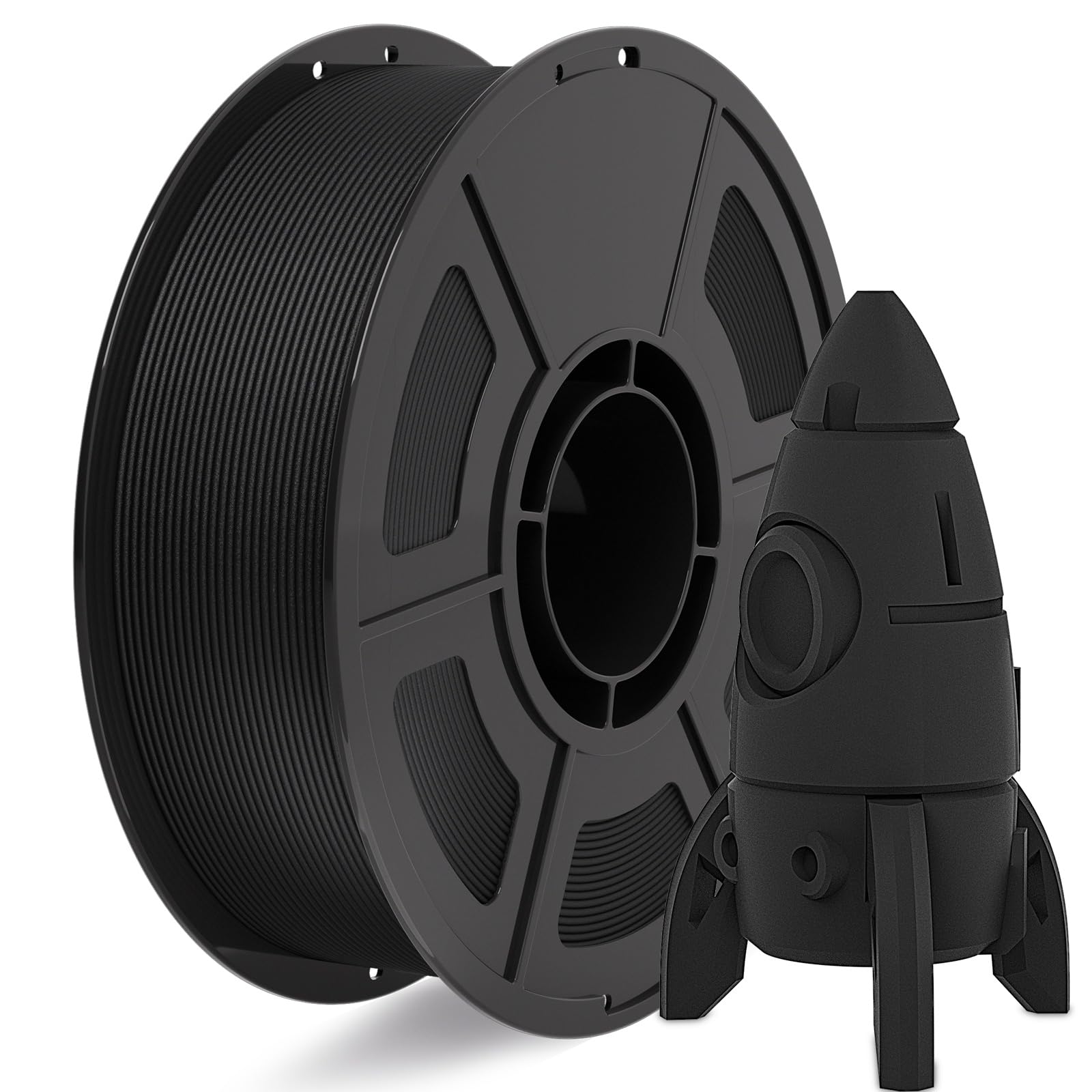 IEMAI Filament PC en Fibre de Carbone 1,75 mm, Filament PC rempli à 20% de Fibre de Carbone, léger, Haute ténacité, Non cassant, sans enchevêtrement, précision dimensionnelle +/-0,02 mm, Bobine Noire