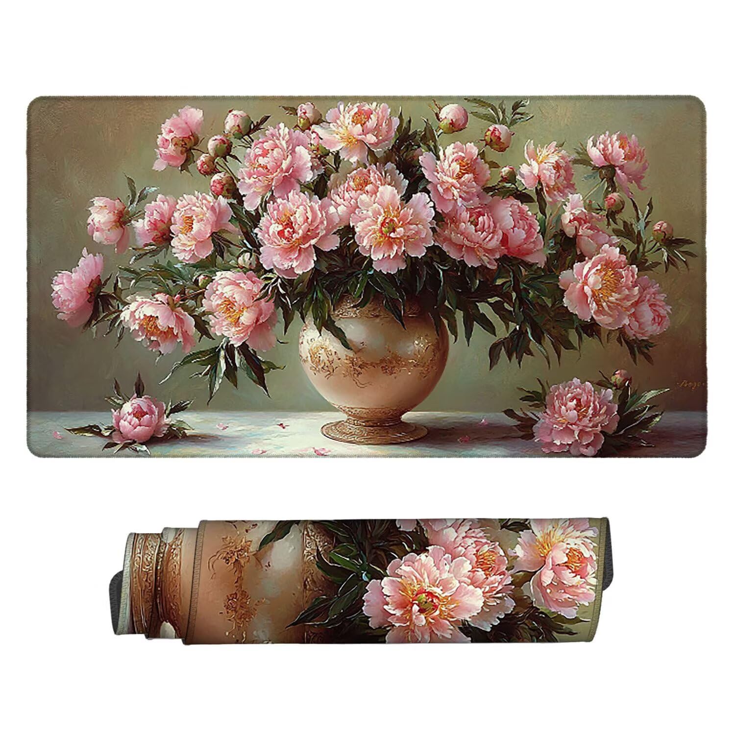 Podkładka pod mysz do gier, 1200 x 600 mm, XXL, duża podkładka pod mysz do gier, antypoślizgowa, wodoodporna, rozszerzona XXL długa klawiatura, akcesoria biurowe, do gier, komputera, komputera (różowe