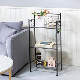3-Tier Free Standing Wire Rack Durable Metal Shelving Storage Unit with ...