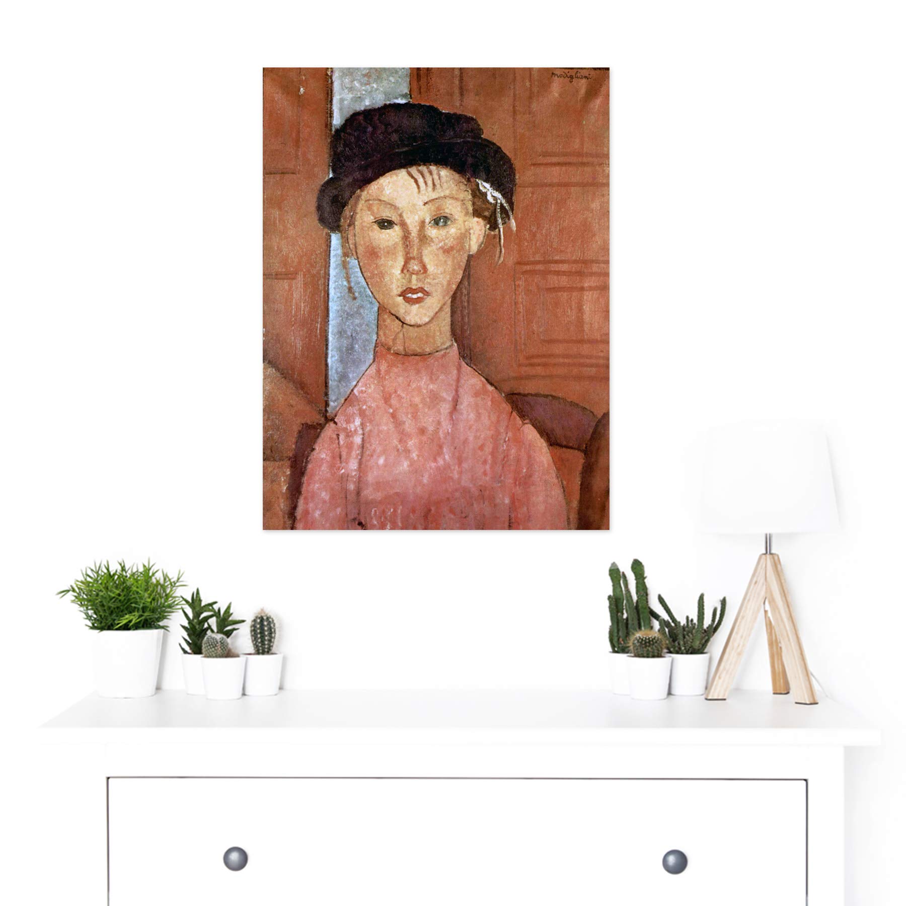 Wee Blue Coo Amedeo Modigliani Girl With Hat Old Master Large Art Print Poster Wall Decor 18x24 inch, Girl in Hat, 18 x 24 inches - Image 2