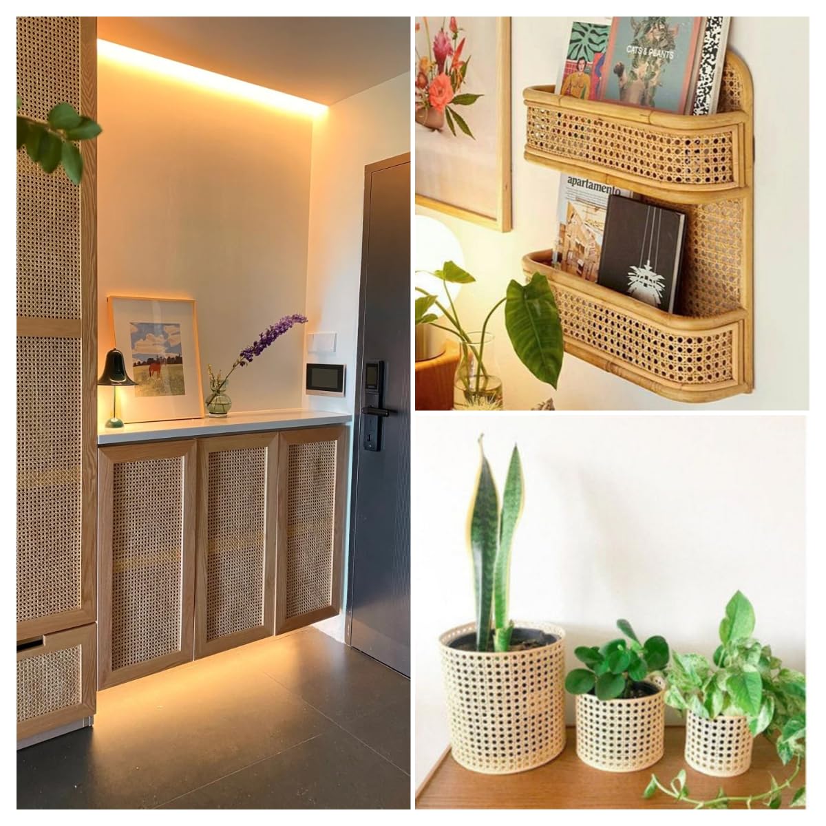Wiener Geflecht Meterware, 100 x 200cm Große Größe Natürliches Rattan meterware, Stuhl Wiener Geflecht, Rattan Geflecht Natur meterware, Rattan Gurtband,Wiener geflecht Schrank, Möbel, Kommode,Sessel