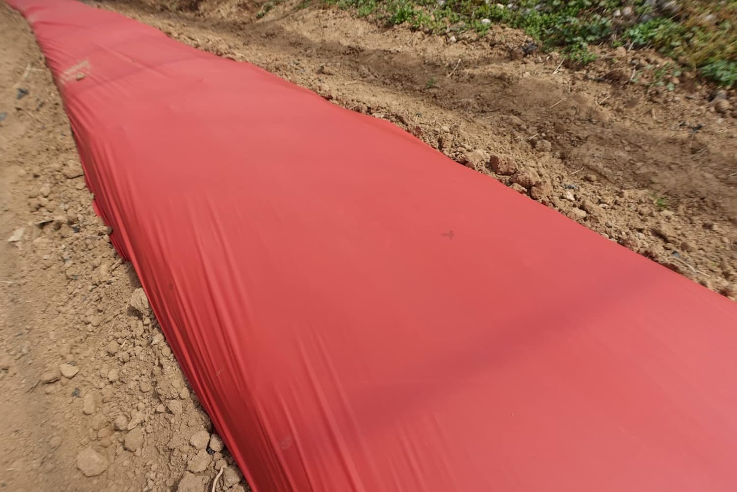 Grower's Solution Red Mulch - Garden - Plastic Film - 4ft. X 2000ft. 1.0 Mil Embossed
