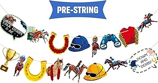 Sponsored Ad - Horse Racing Birthday Party Horse Racing Banner Streamer, Kentucky Party Derby Bunting Horse Racing Garland...