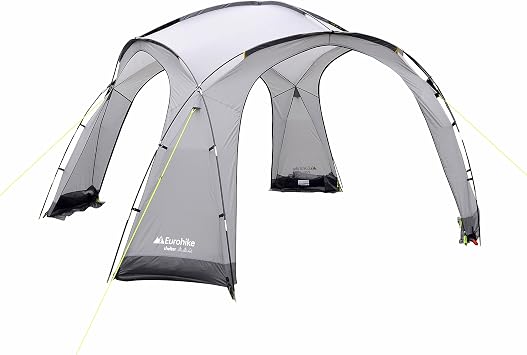 Eurohike 3.5m x 3.5m Dome Shelter with 4 Side Panels/Doors & Mesh Windows, Portable & Waterproof Large Gazebo, Ideal for Camping, Garden Parties, Festivals & Outdoor Events, 1500mm HH, Grey