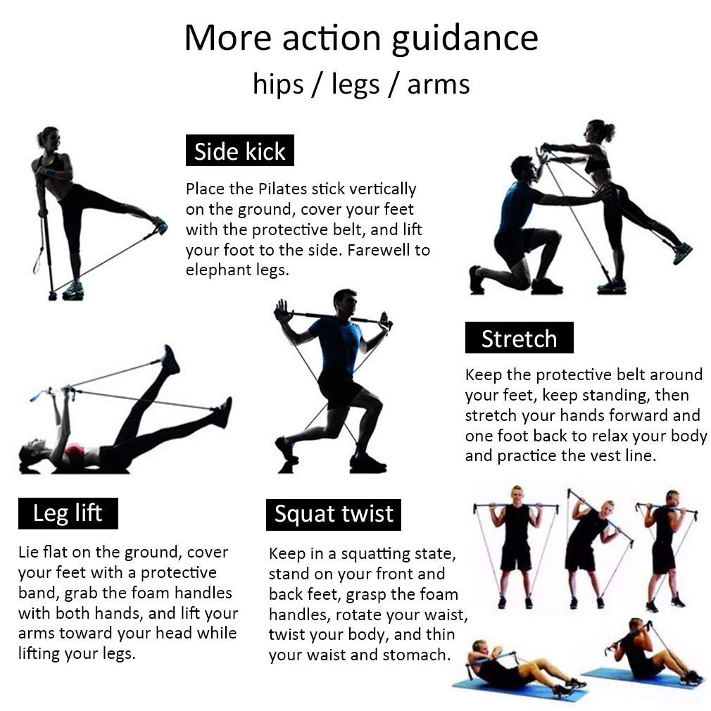 Portable Yoga Pilates Stick Body Shape Pull-up Assisted Training Rod Resistance Rod Pilates Fitness Stick 2