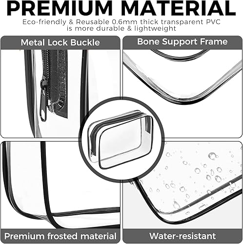 Miniatura 4 de AURUZA Bolsa de maquillaje transparente, aprobada por la TSA, organizador de artículos de aseo de viaje para cosméticos, tamaño de cuarto de galón,