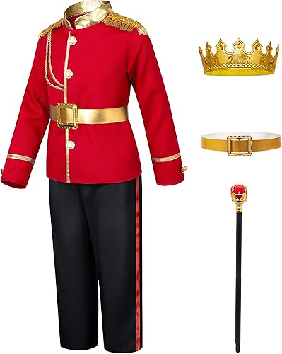 Miniatura 3 de Disfraz de Príncipe Encantador para niños, disfraz de rey real para niños, disfraz de príncipe real para fiesta de cosplay, 4-13 años