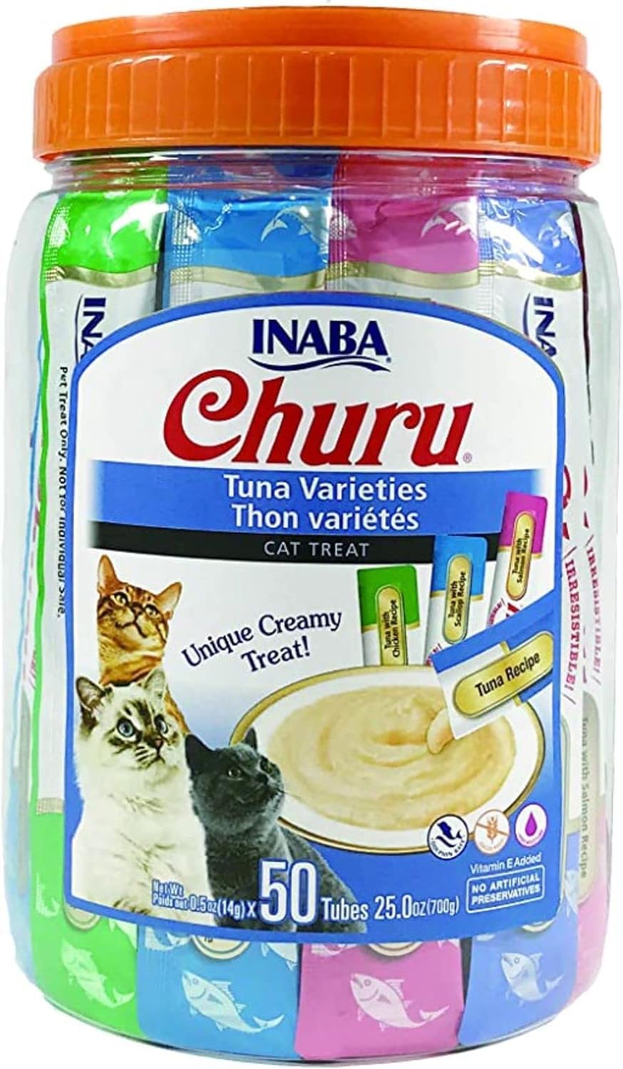 Inaba Churu Variety Jar Tuna Flavour - 50 X Green 14G
