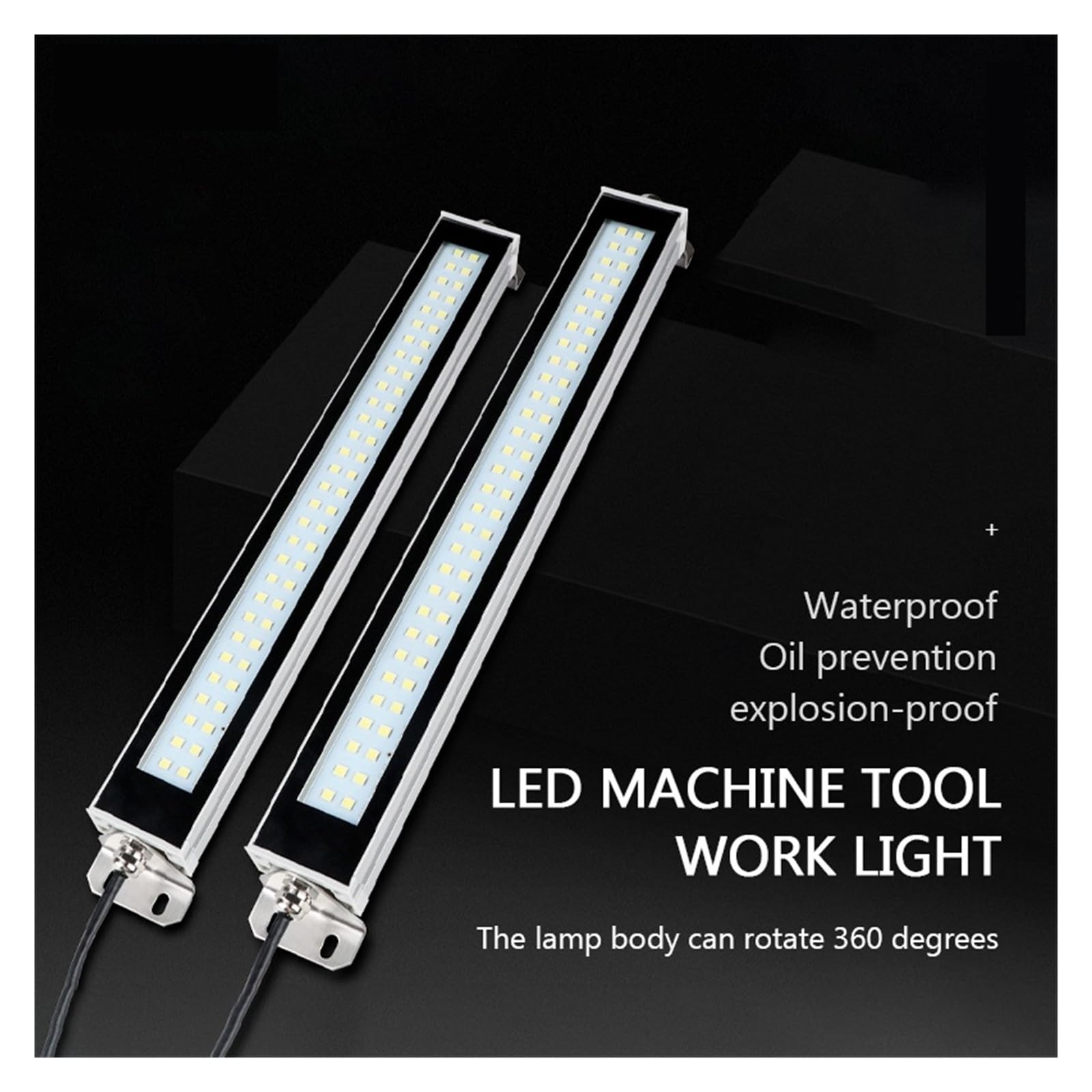 Lampa robocza do tokarki CNC LED IP67, wodoodporna, olejoodporna, warsztatowa, ze stopu aluminium Wysoka jasność(690mm,AC110 220V)