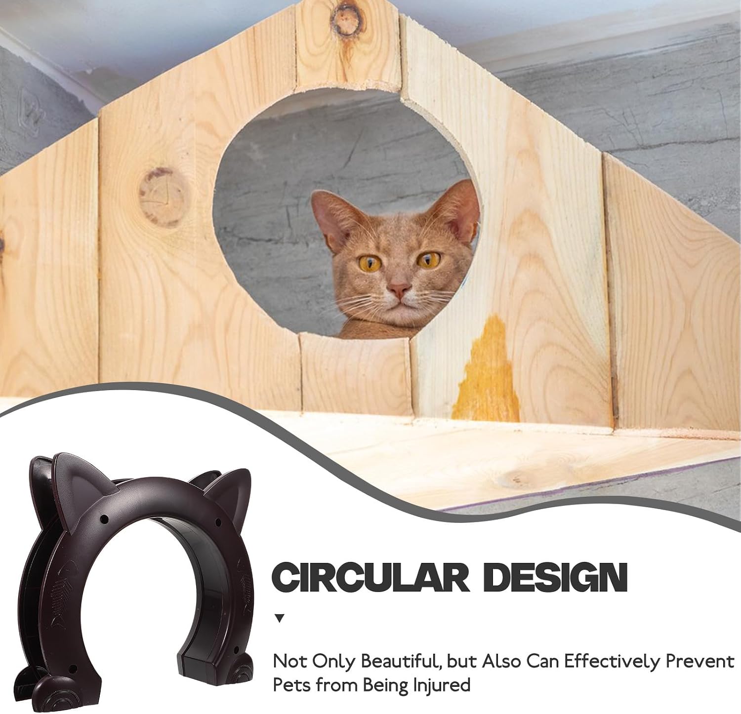 Pet Dog Door Cat Cage Door Plastic Frame Large Brown for Small Dogs and Cats with Easy Installation