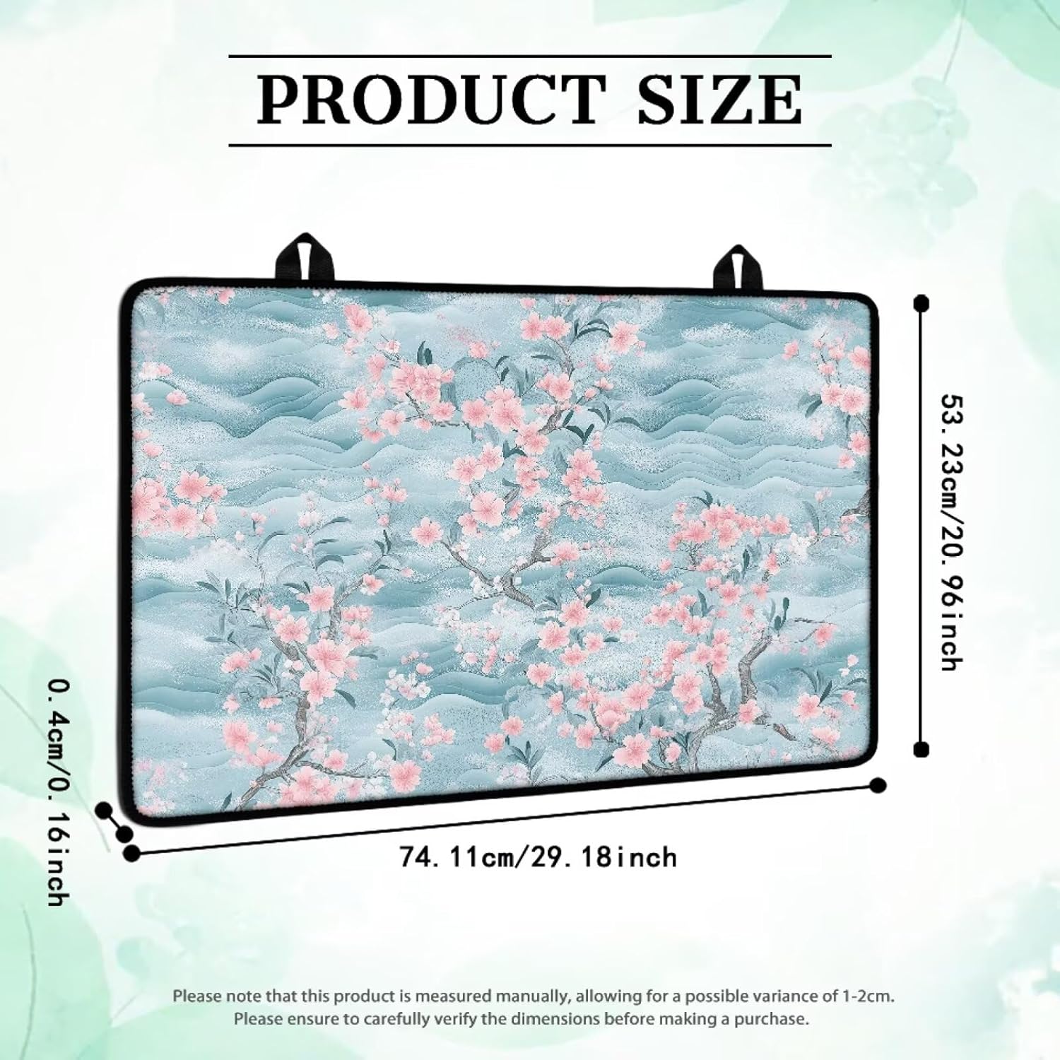 Blue Cherry Blossom Print Electric Stove Top Cover Reusable Electric Stove Insulation Pad Stain Resistant Glass Stove Top Protector Soft Cooktop Cover Mat for Prevent Scratches