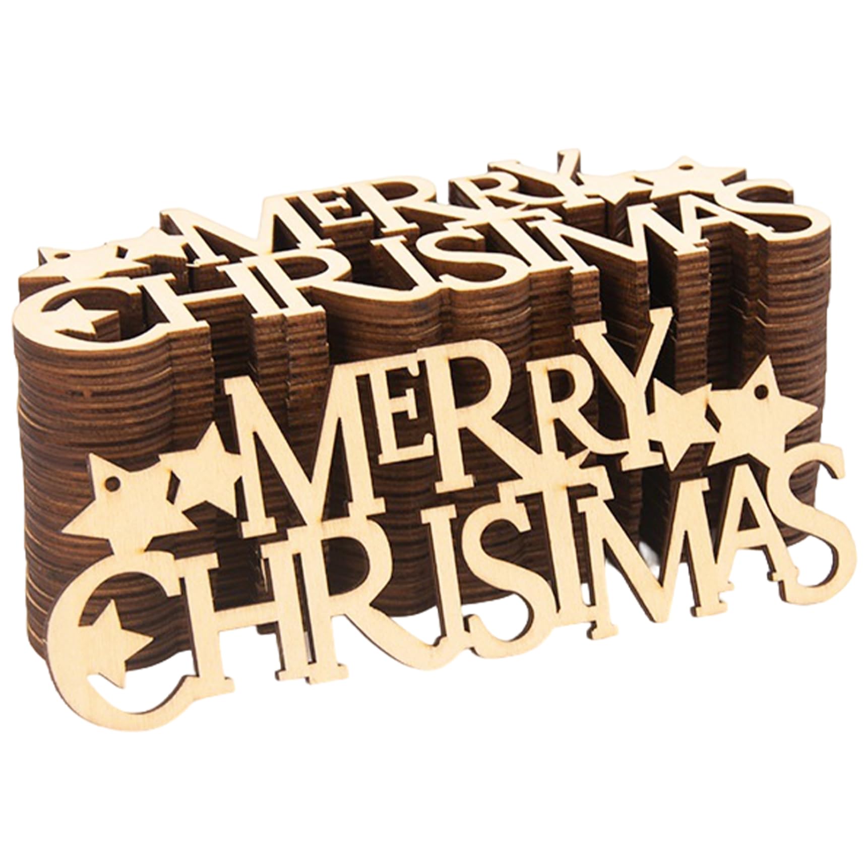 Christmas Decorations Indoor, 20Pcs Merry Christmas Sign Paintable Wood Sign with Rope Hanging Ornaments for Tree Home Decor