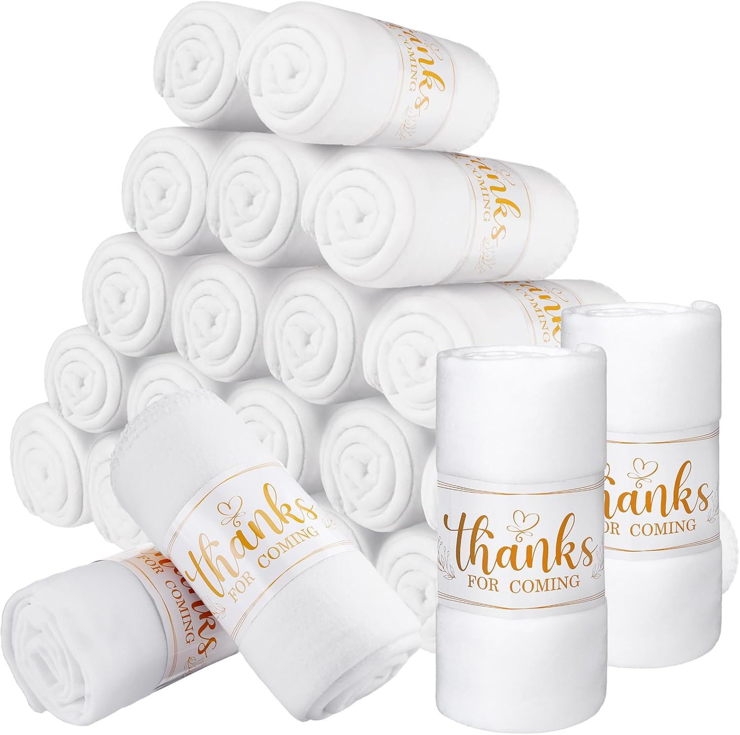 Kinlop 50 Pack Fleece Blanket Bulk 50 x 60 Inch Soft Cozy